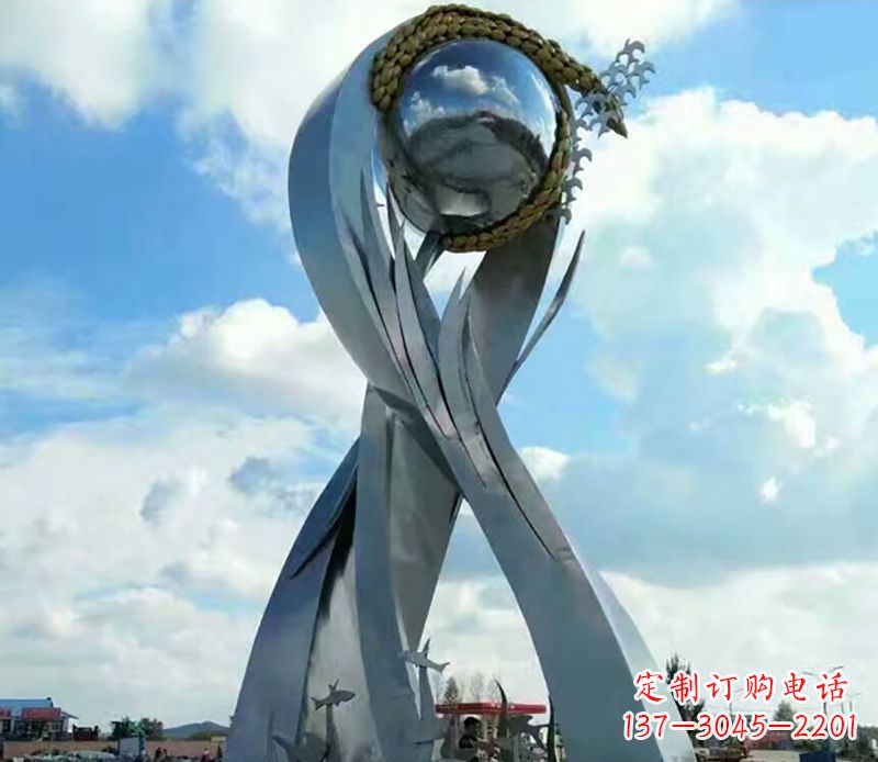 青海不锈钢环球和平鸽雕塑