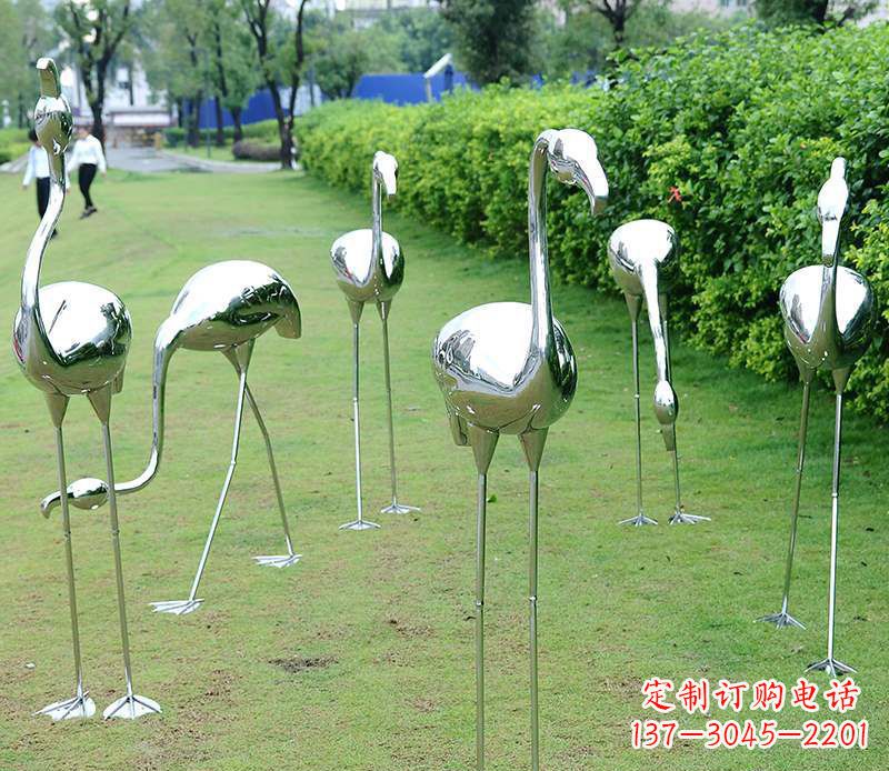 青海不锈钢火烈鸟雕塑美丽的艺术杰作