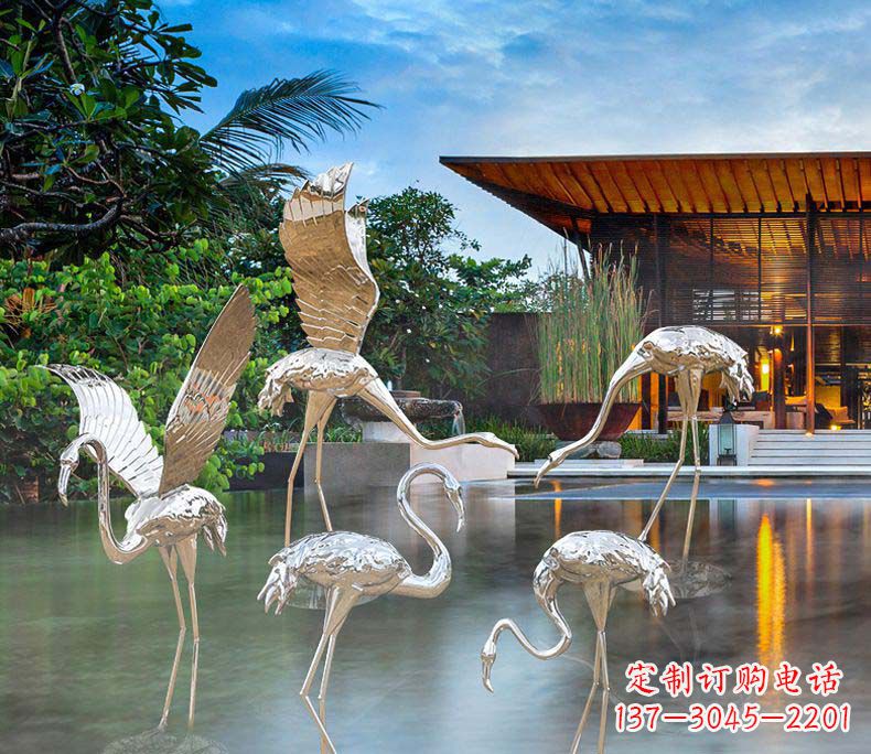 青海精美不锈钢火烈鸟雕塑