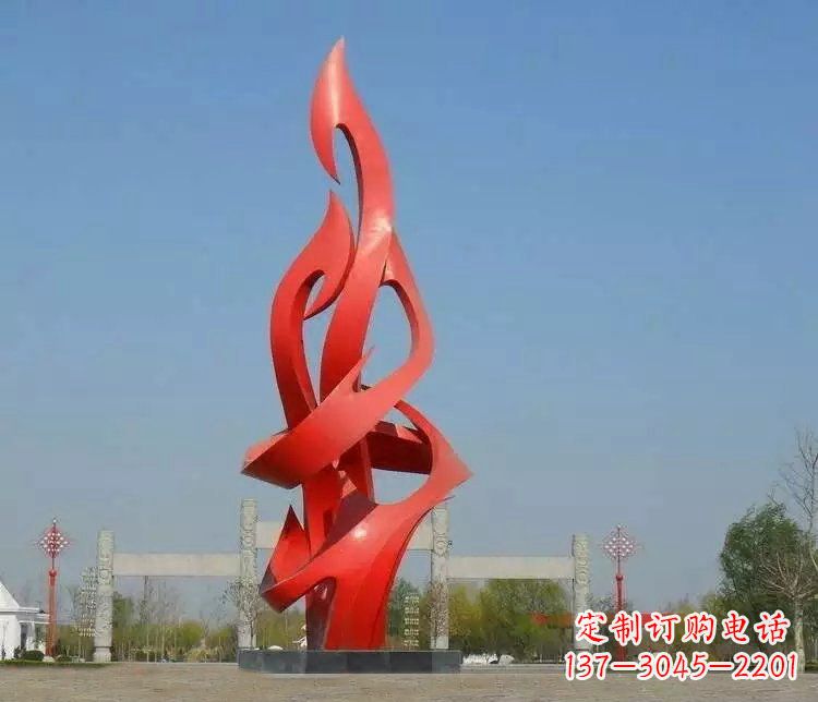 青海火苗雕塑点缀城市景观