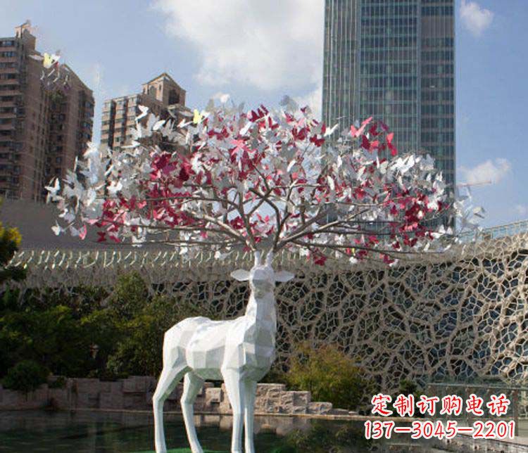 青海不锈钢梅花鹿雕塑艺术的精美结晶