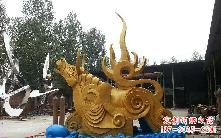 青海不锈钢金牛卧波雕塑——传承文化的艺术瑰宝