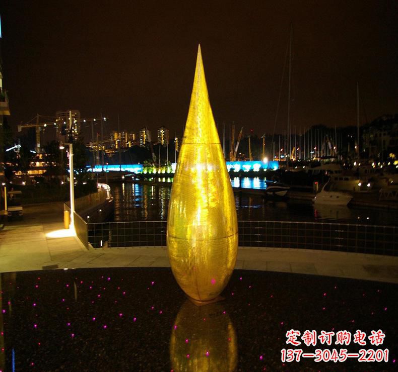 青海不锈钢水滴雕塑给环境带来美丽