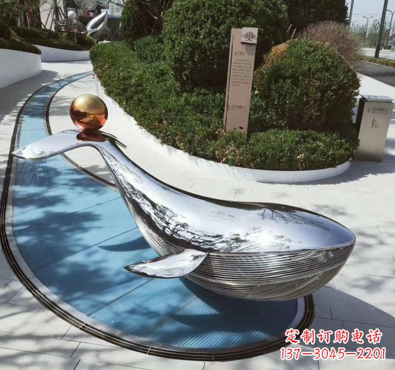 青海不锈钢镜面动物海豚雕塑