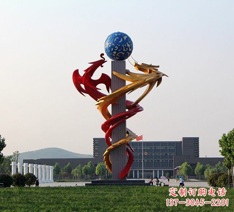 青海不锈钢龙凤雕塑