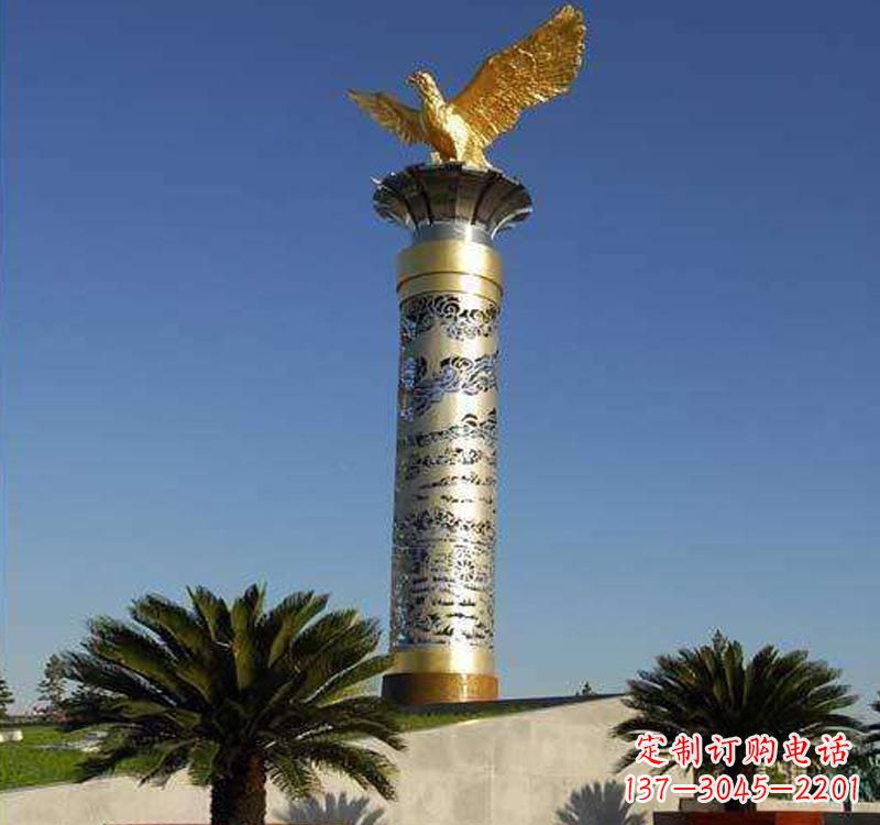 青海不锈钢龙柱雕塑把神秘的传统融入现代