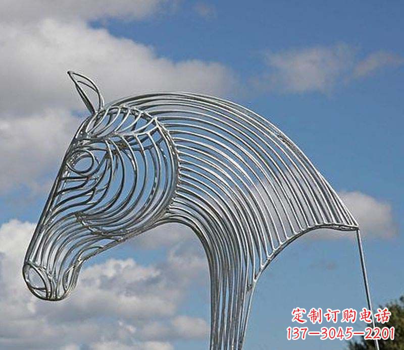 青海不锈钢马头抽象雕塑