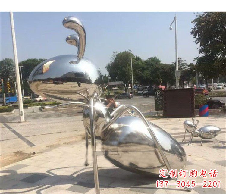 青海不锈钢蚂蚁街边动物雕塑