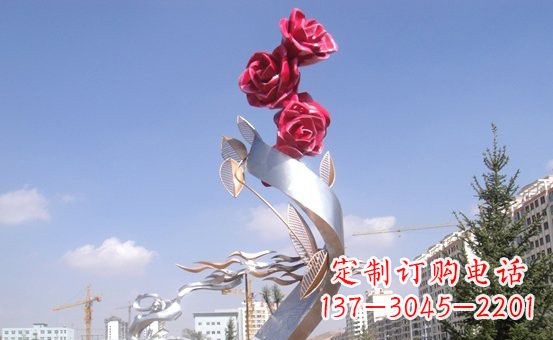 青海不锈钢玫瑰雕塑精致的艺术之美