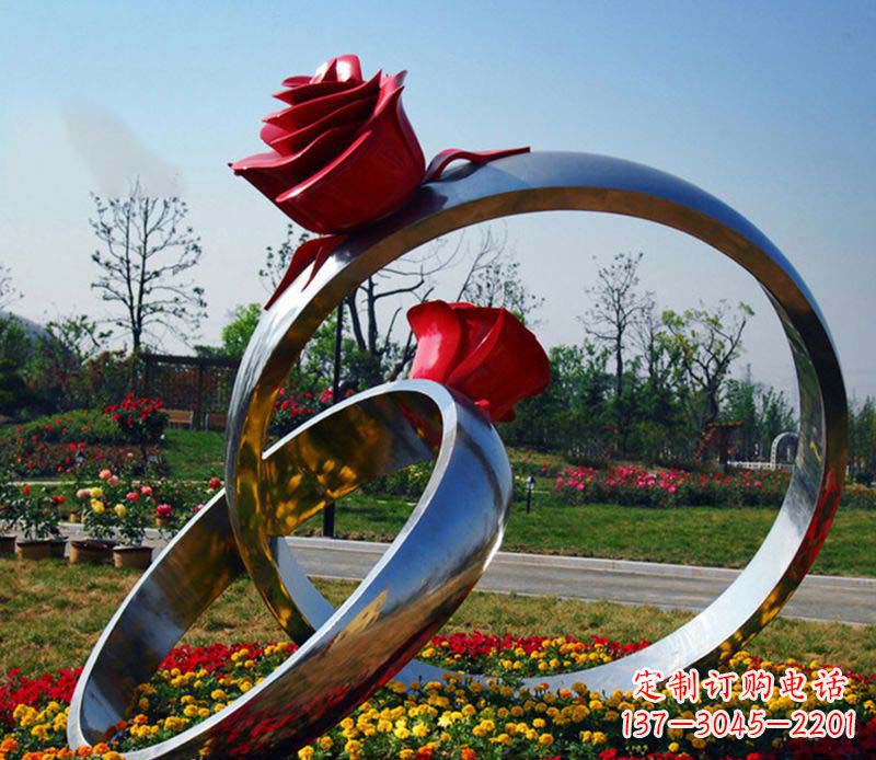 青海不锈钢玫瑰戒指精美的艺术品