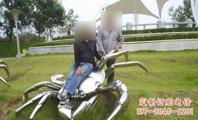 青海不锈钢螃蟹公园动物雕塑