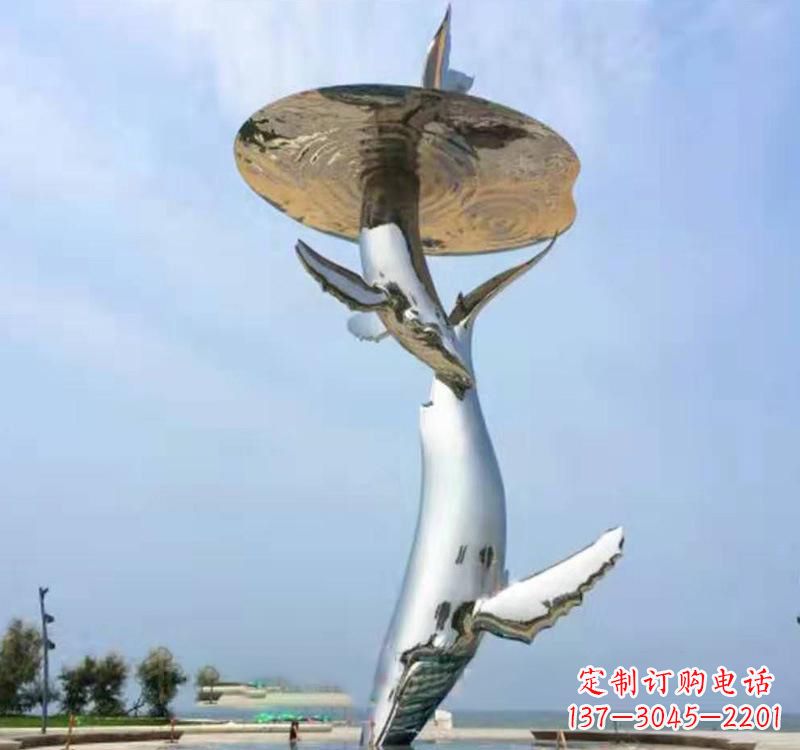 青海不锈钢海豚雕塑精美的艺术品