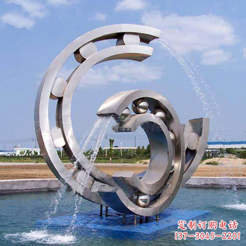青海不锈钢喷水雕塑-园林水景喷泉景观雕塑