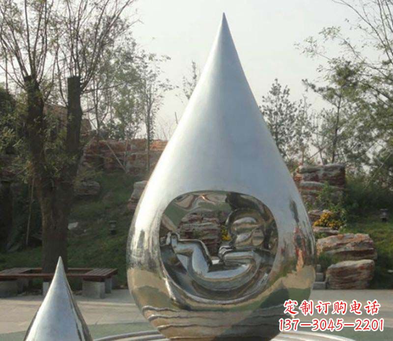 青海不锈钢水滴雕塑精致简约的艺术之美