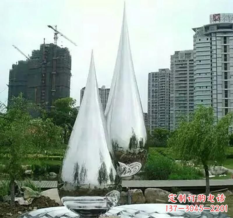 青海不锈钢水滴拱门雕塑