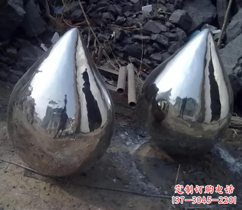 青海不锈钢水滴雕塑美丽绽放