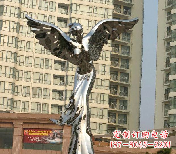 青海不锈钢天使雕塑传递温暖的祝福