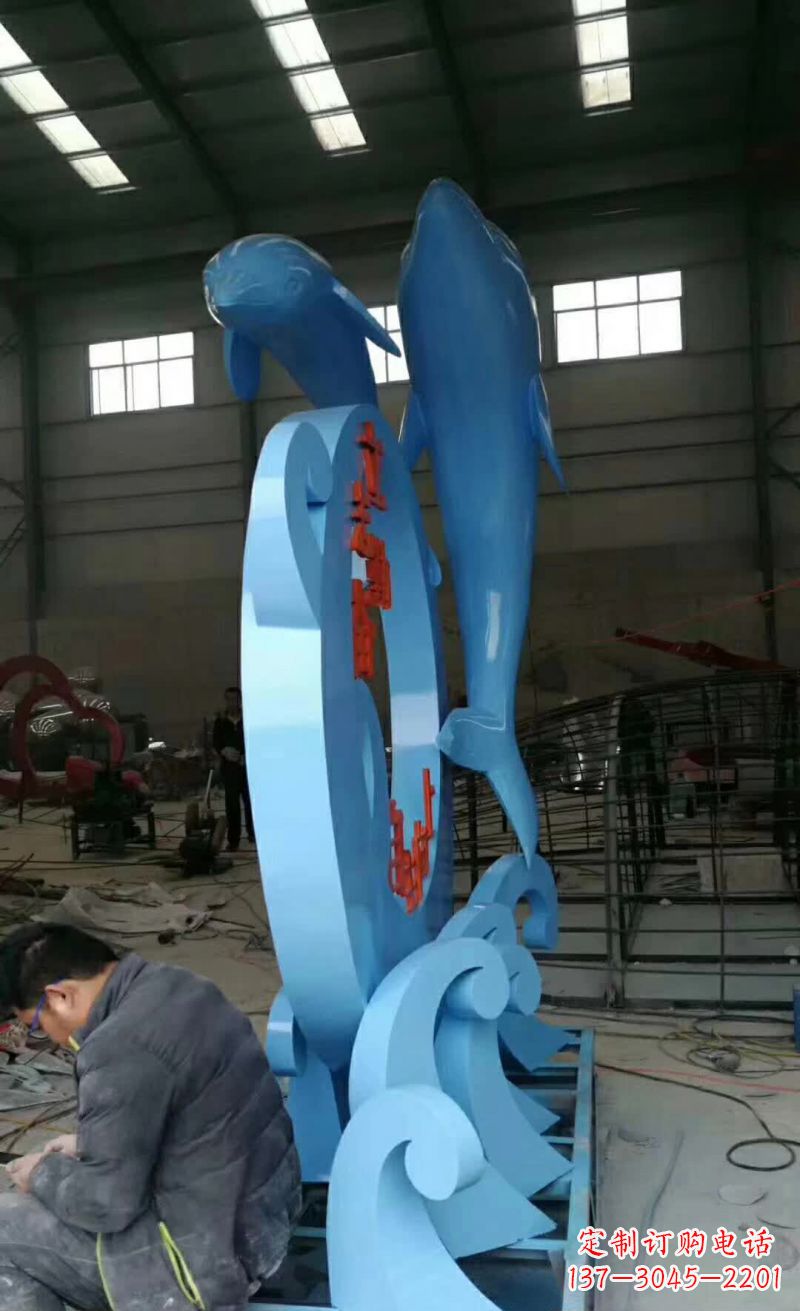 青海不锈钢海豚雕塑精致优雅的艺术品