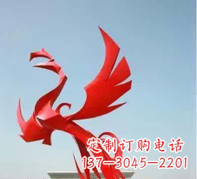 青海不锈钢铁艺凤凰雕塑美丽的象征