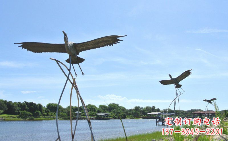 青海不锈钢仙鹤雕塑 (3)
