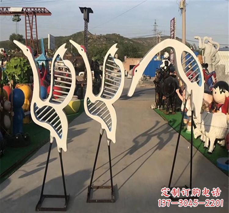 青海不锈钢仙鹤雕塑 (2)