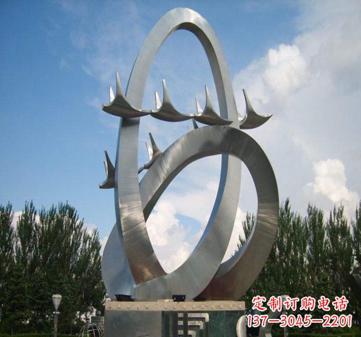 青海大雁飞翔——不锈钢现代大雁雕塑