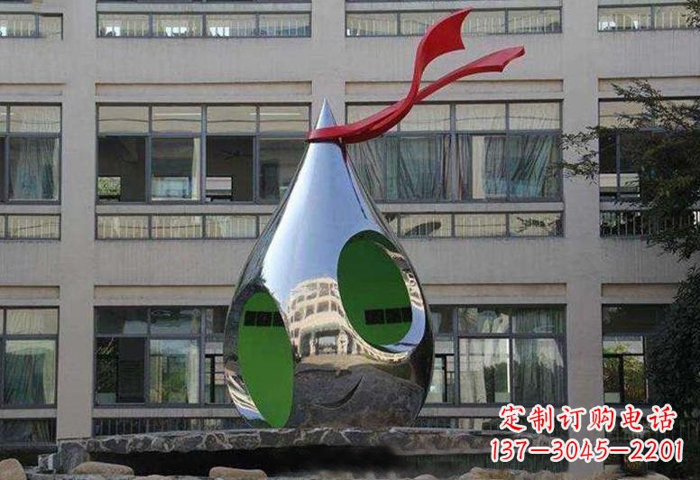 青海不锈钢校园水滴雕塑