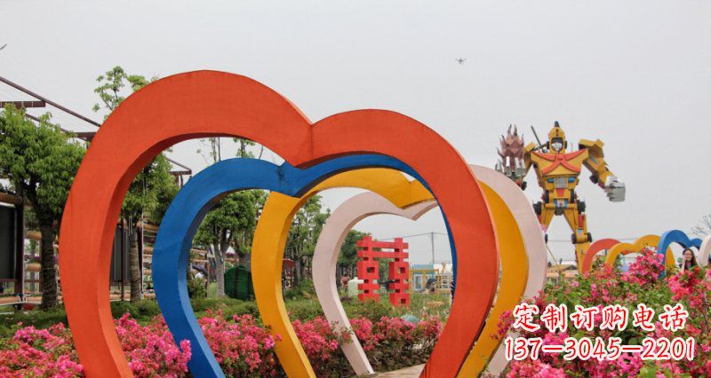 青海不锈钢心形拱门公园雕塑