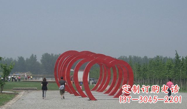 青海不锈钢心形拱门公园景观雕塑