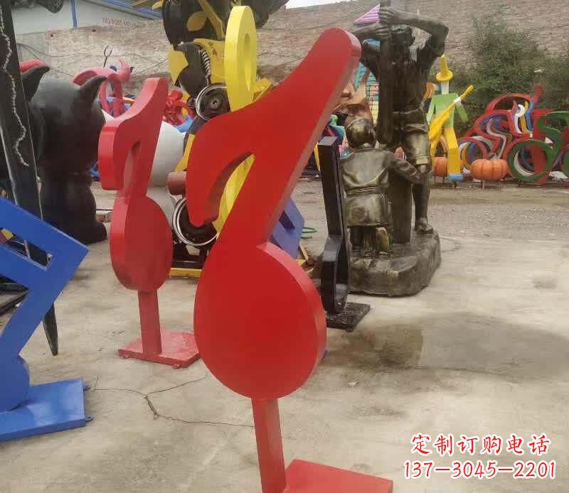青海不锈钢音符雕塑悠扬的音乐美学
