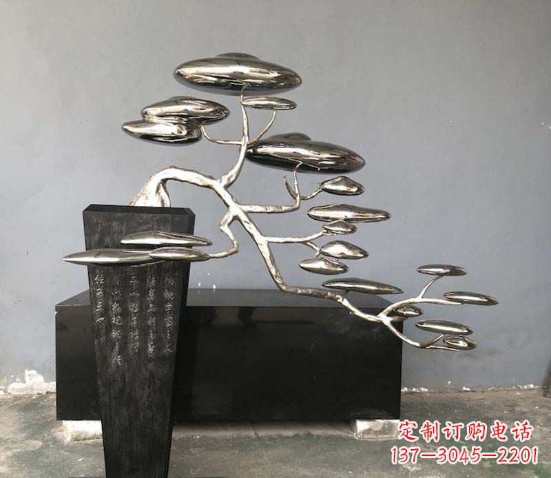 青海不锈钢迎客松雕塑雕塑带来的美丽