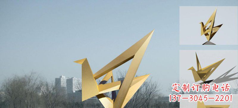 青海不锈钢仙鹤雕塑灵动的艺术符号