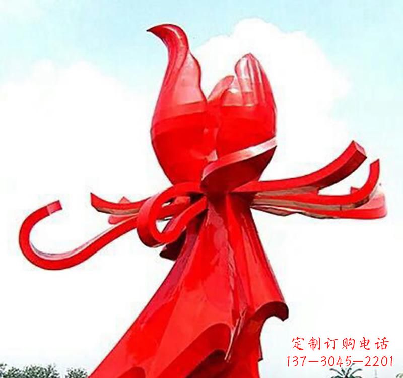 青海不锈钢玫瑰雕塑,传递爱与和平