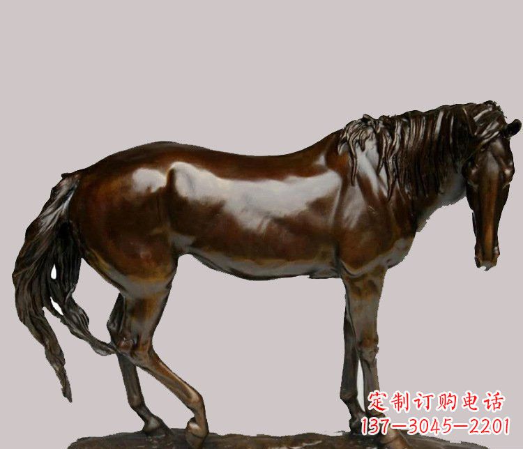 青海草原动物马铜雕摆件 (4)