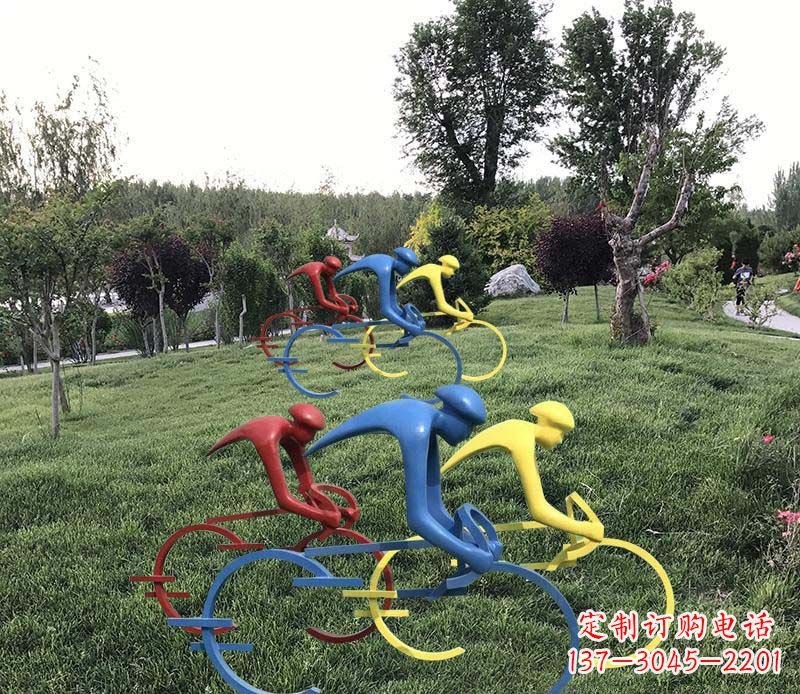 青海抽象的自行车雕塑——构筑美丽的公园景观