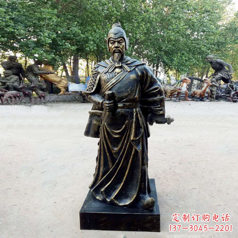 青海初唐名将历史著名人物李靖玻璃钢仿铜雕塑像