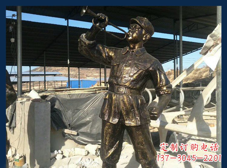 青海冲锋号雕塑永远记住八路军