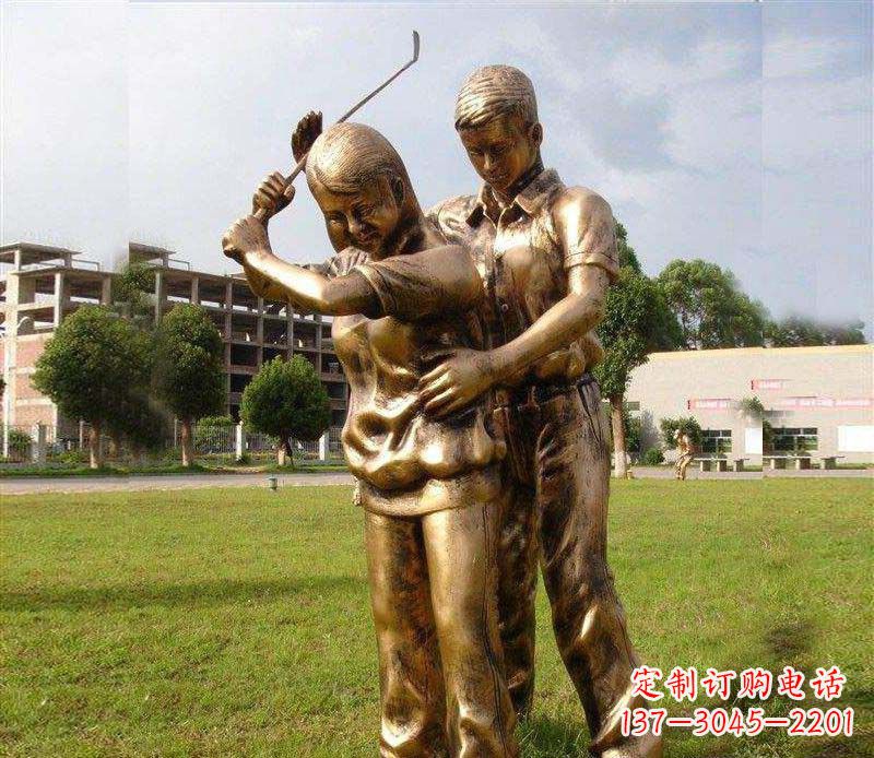 青海打保龄球人物铜雕