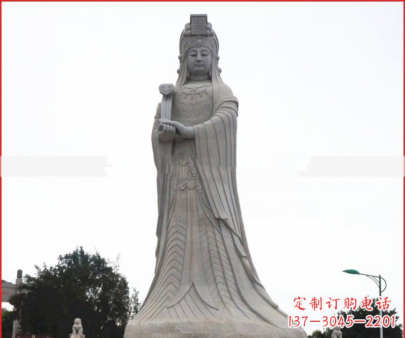 青海大理石大型妈祖神像雕塑