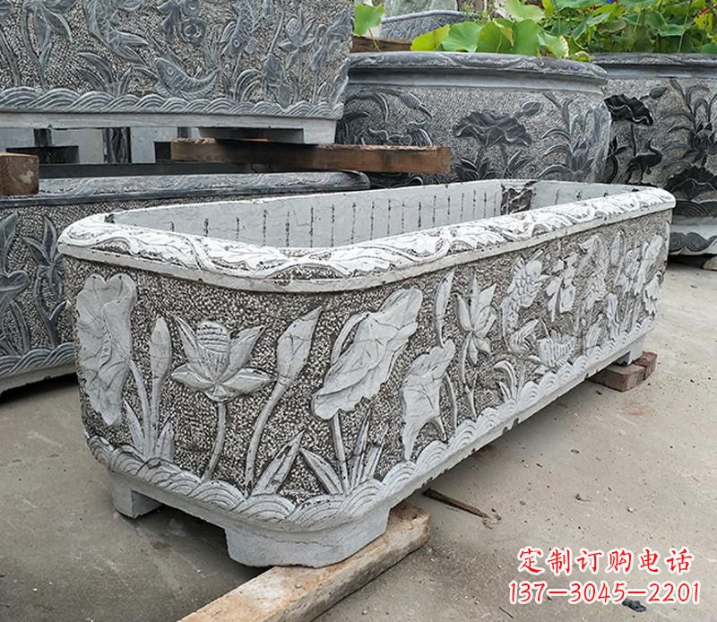 青海大理石菊花水缸雕塑