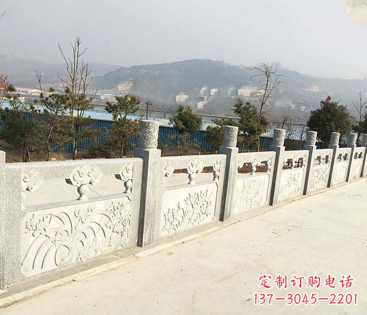 青海大理石护城河栏板石雕