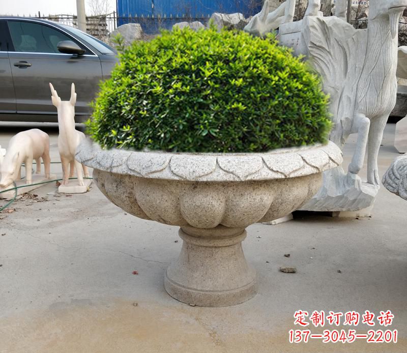青海大理石花盆雕塑 (2)
