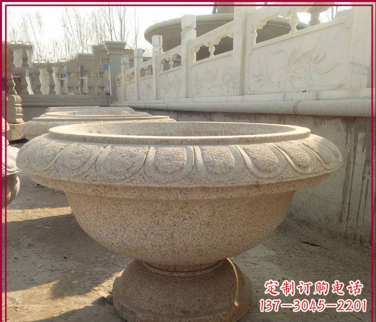 青海大理石花盆雕塑