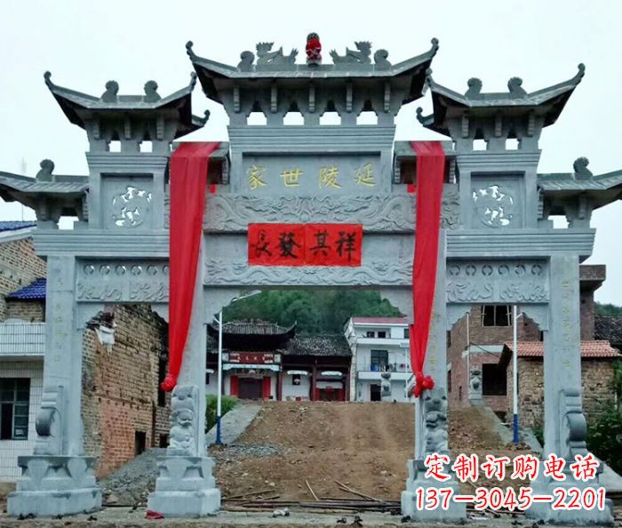 青海精美大理石牌坊雕塑