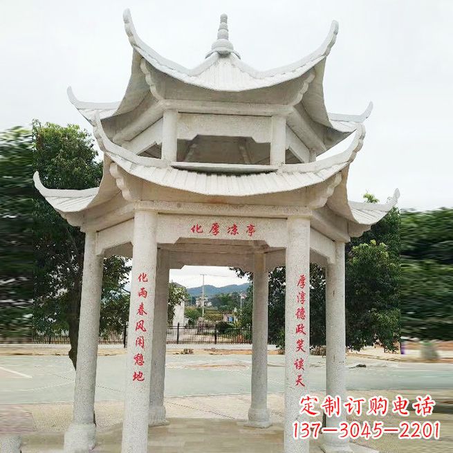 青海大理石凉亭双层