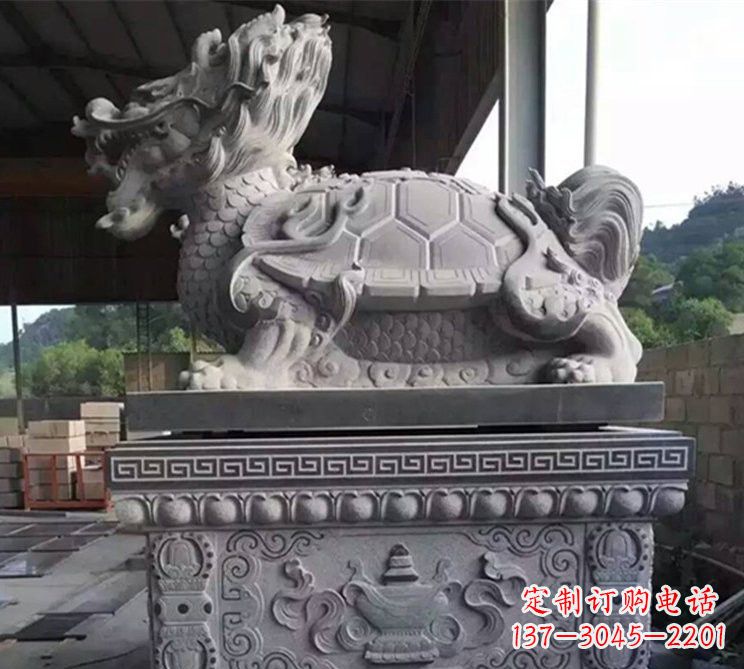 青海大理石龙龟石雕