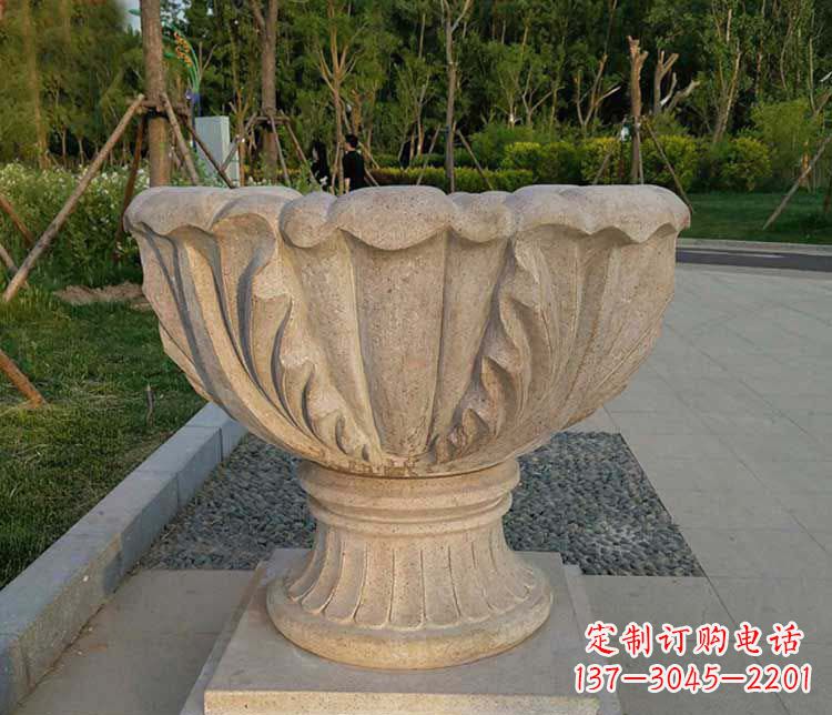 青海大理石欧式花钵雕塑