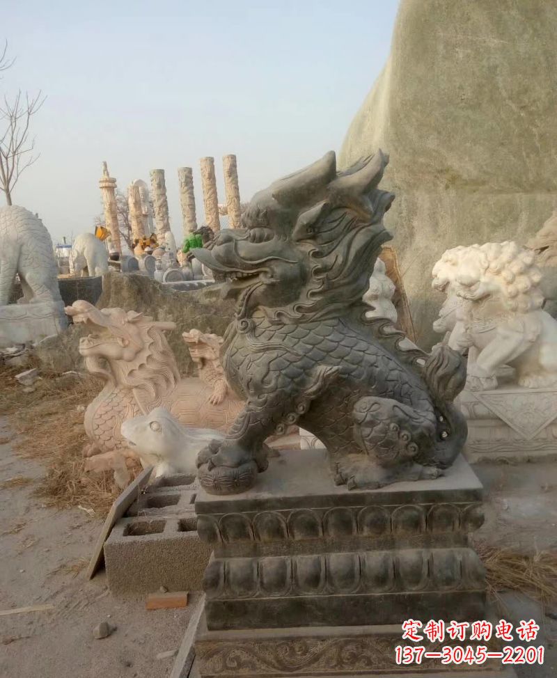 青海新中式麒麟雕塑,精美细腻,艺术品级别