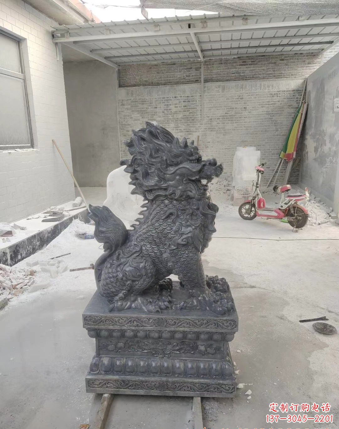 青海传世工艺大理石麒麟雕塑