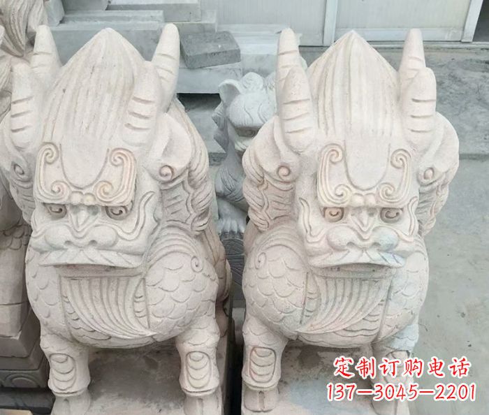 青海品质卓越的大理石麒麟古兽雕塑